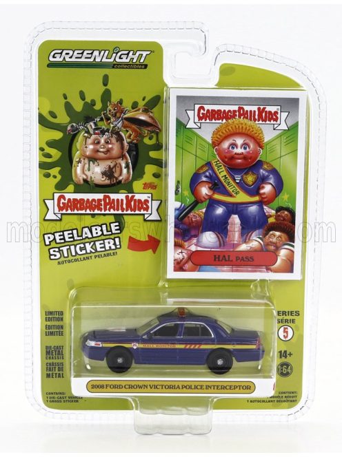 Greenlight - FORD USA CROWN VICTORIA POLICE GARBAGE PAIL KIDS 2008 BLUE