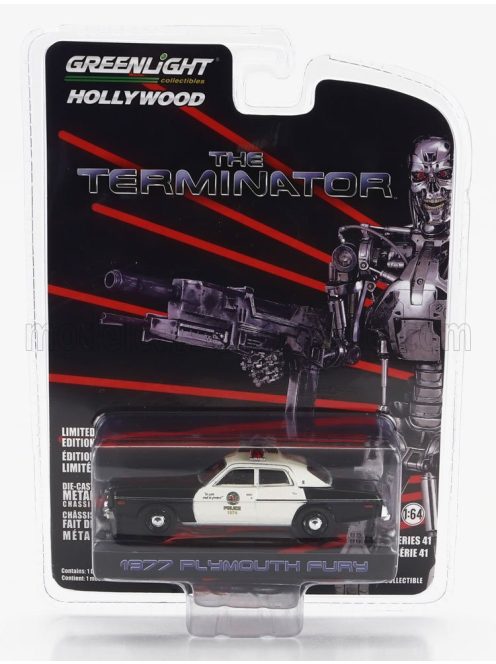 Greenlight - PLYMOUTH FURY METROPOLITAN POLICE 1977 - THE TERMINATOR BLACK WHITE