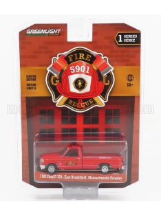   Greenlight - FORD USA F-350 PICK-UP EAST BROOKFIELD MASSACHUSETTS FORESTRY FIRE ENGINE 1992 RED