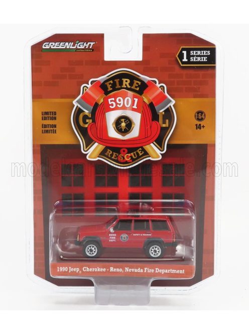 Greenlight - JEEP CHEROKEE RENO NEVADA FIRE ENGINE DEPARTMENT 1990 RED