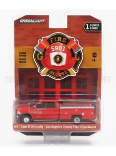   Greenlight - DODGE RAM 3500 PICK-UP DOUBLE CABINE LOS ANGELES FIRE ENGINE DEPARTMENT 2017 RED
