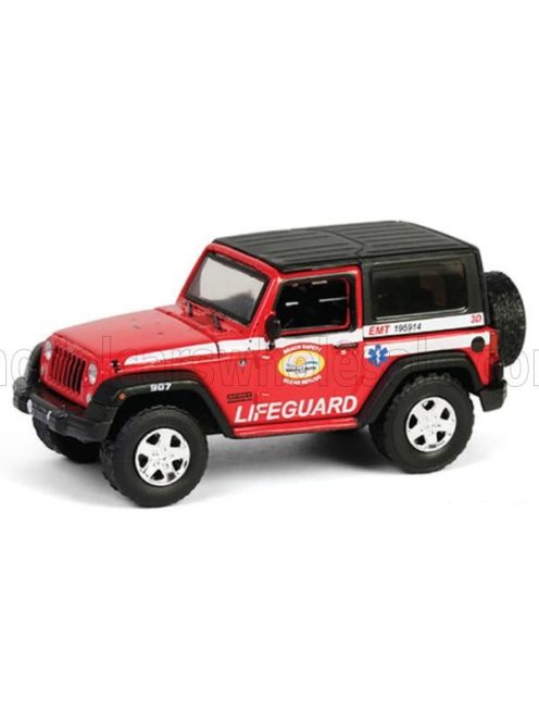 Greenlight - JEEP WRANGLER LIFEGUARD FLORIDA BEACH 2011 RED WHITE