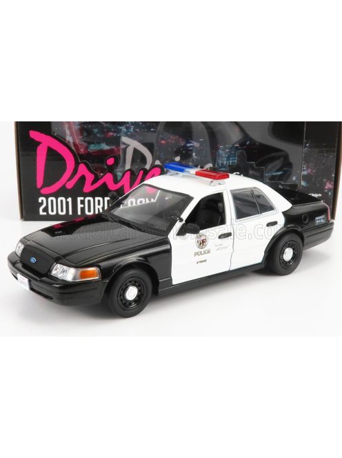 Greenlight - FORD USA CROWN VICTORIA POLICE INTERCEPTOR LOS ANGELES DEPARTMENT 1992 - DRIVE BLACK WHITE