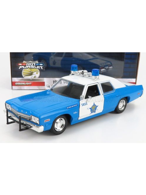 Greenlight - DODGE MONACO CITY OF CHICAGO POLICE DEPARTMENT 1974 LIGHT BLUE WHITE