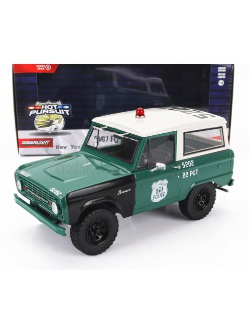 Greenlight - FORD USA BRONCO NEW YORK POLICE DEPARTMENT NYPD 1967 GREEN WHITE