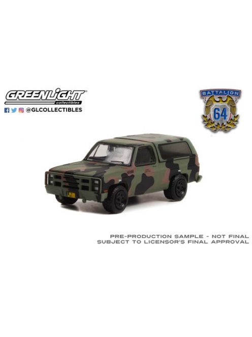 Greenlight - 1:64 Battalion 64 Series 2 - 1985 Chevrolet M1009 Cucv - U.S. Army - Camouflage Solid Pack
