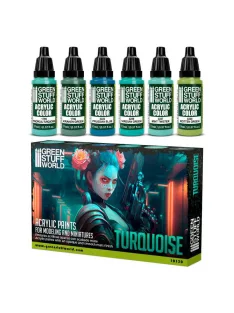 Green Stuff World - Paint Set Acrylic colors - Turquoise (6)