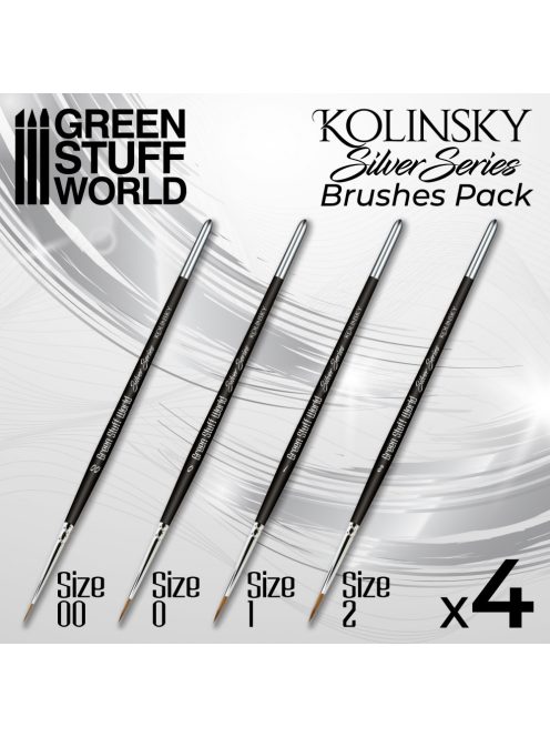 Green Stuff World - SILVER SERIES Kolinsky Brush Set