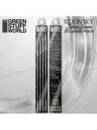 Green Stuff World - SILVER SERIES Kolinsky Brush Set