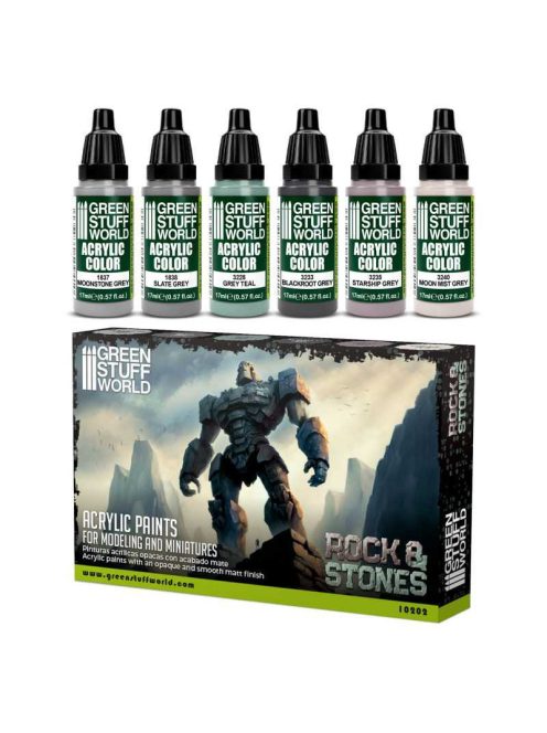 Grren Stuff World - Rock & Stone / Paint Set - Rock & Stone (6 pcs)