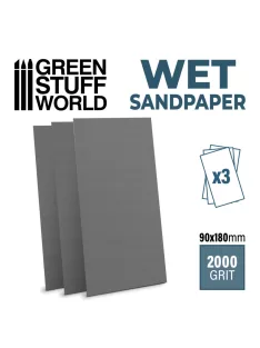   Green Stuff World - WET SandPaper 180x90mm - WET 2000 grit - PACK x3