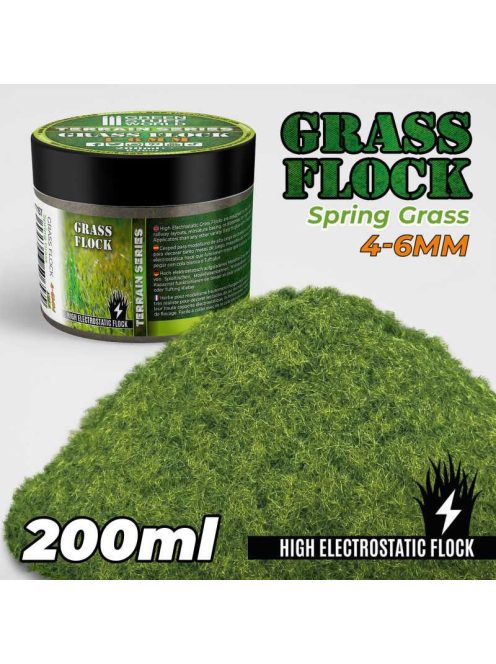 Green Stuff World - Static Grass Flock 4-6 mm - SPRING GRASS - 200 ml