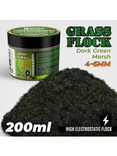   Green Stuff World - Static Grass Flock 4-6 mm - DARK GREEN MARSH - 200 ml