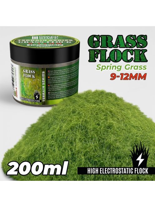 Green Stuff World - Static Grass Flock 9-12mm - SPRING GRASS (200 ml)