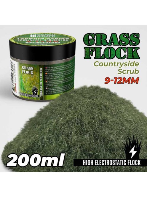 Green Stuff World - Static Grass Flock 9-12mm - COUNTRYSIDE SCRUB - 200 ml