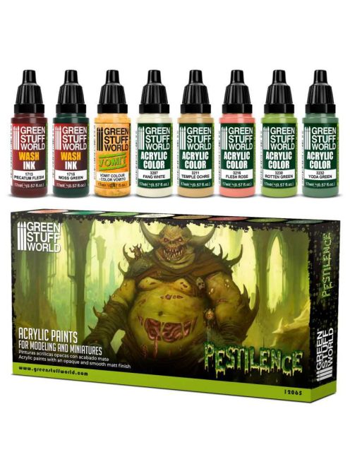 Grren Stuff World - Paint Set - Pestilence (8 pcs)