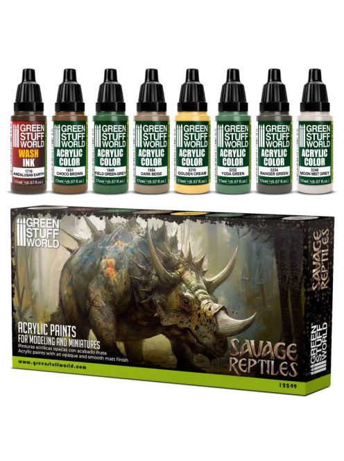 Grren Stuff World - Paint Set - Savage Reptiles (8 pcs)