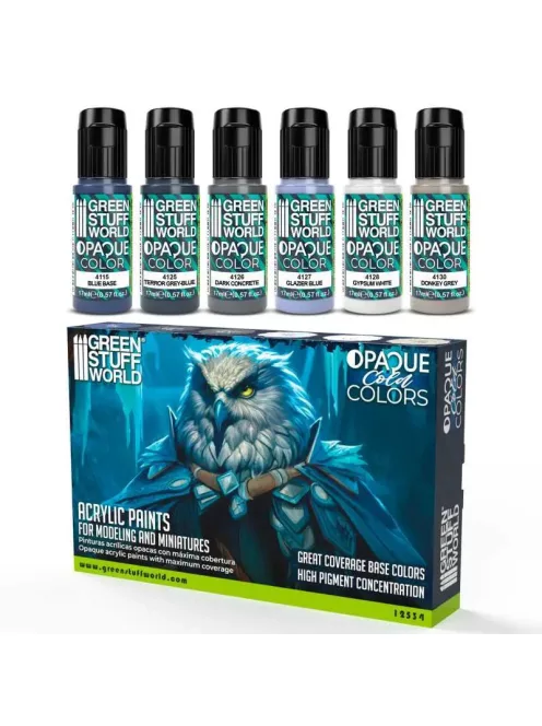 Green Stuff World - PAINT SET - Opaque Colors COLD (Box x6)