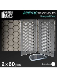   Green Stuff World - Acrylic molds - Hexagonal Paver (pack x2)