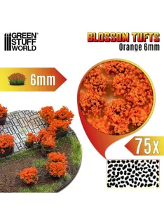   Green Stuff World - Blossom Tufts - 6 mm - self-adhesive - Orange Flowers - 75 pcs.