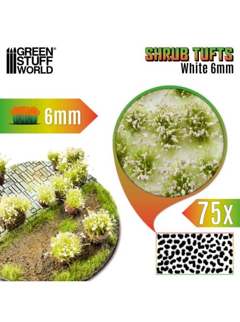 Green Stuff World - Shrub Tufts - 6 mm - self-adhesive - White - 75 pcs.