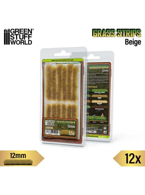 Green Stuff World - Grass Strips 12 mm - Beige - 12 pcs.