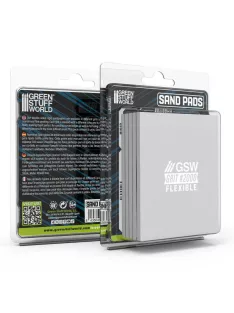  Green Stuff World - Flexible Sand Pads 100x80mm - 5mm - Grit #2000 Color GREY (Pack x5)