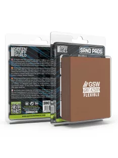   Green Stuff World - Flexible Sand Pads 100x80mm - 5mm - Grit #2500 Color DARK BROWN (Pack x5)