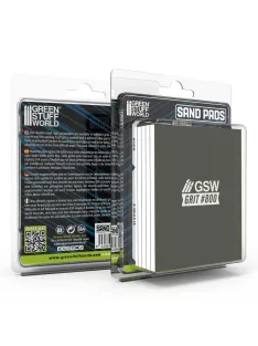   Green Stuff World - Sand Pads Rigid 100x80mm - 5mm - Grit #800 (Pack x5)