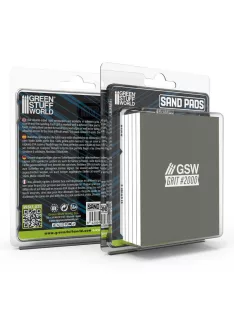   Green Stuff World - Sand Pads Rigid 100x80mm - 5mm - Grit #2000 (Pack x5)