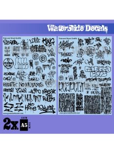   Green Stuff World - Waterslide Decals - Train And Graffiti Mix - Black