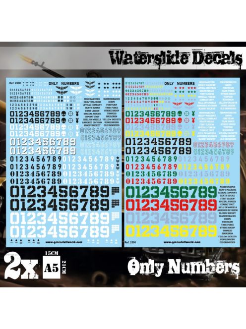 Green Stuff World - Waterslide Decals - Only Numbers