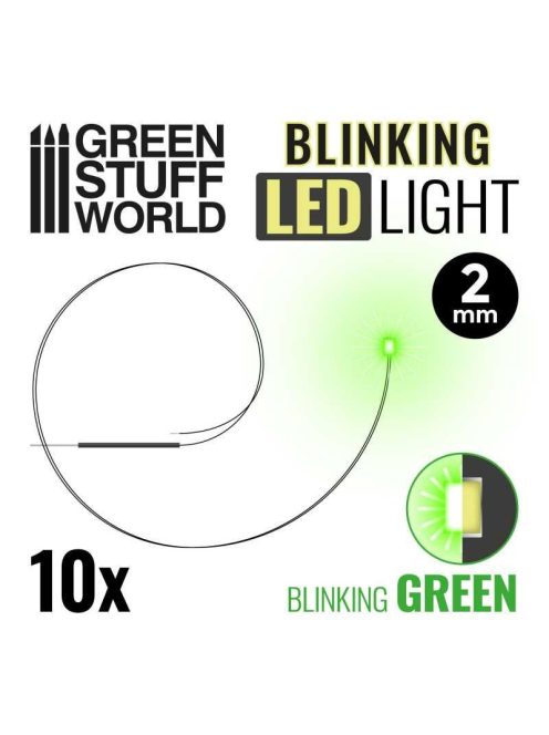 Green Stuff World - Micro Leds - Blinking Green - 2Mm (0805 Smd)