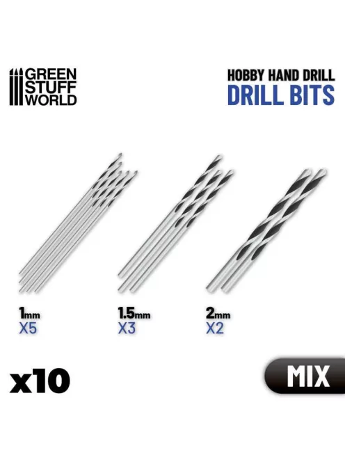 Green Stuff World - Drill bits MIX x10