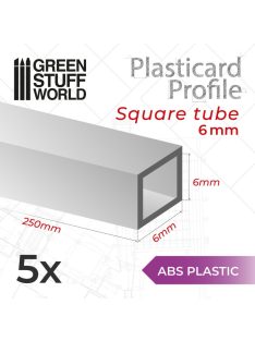   Green Stuff World - ABS Plasticard - Profile SQUARED TUBE 6mm