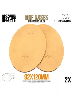   Green Stuff World - MDF Oval Base 92x120 - Pack2 (thickness 3mm)