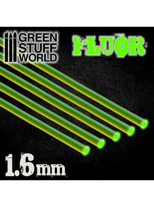 Green Stuff World - Acrylic Rods - Round 1.6 mm Fluor GREEN