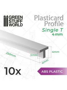 Green Stuff World - ABS Plasticard - T-Profile 4mm