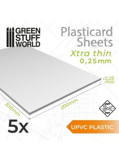   Green Stuff World - ABS Plasticard A4 - 0'25 mm COMBOx5 sheets