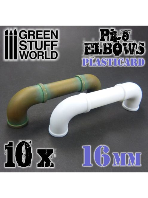 Green Stuff World - Plasticard Pipe ELBOWS 16mm
