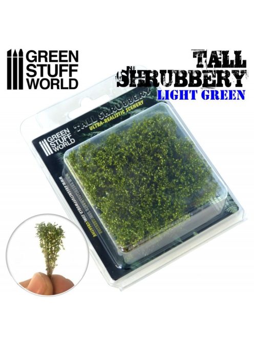 Green Stuff World - Tall Shrubbery - Light Green (8x8x3cm)