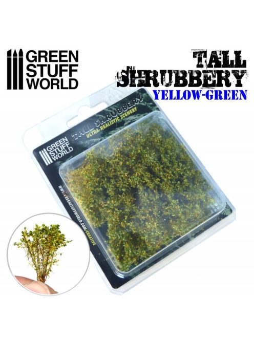 Green Stuff World - Tall Shrubbery - Yellow Green (8 x 8 x 3 cm)