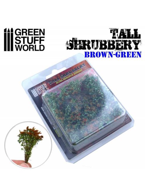 Green Stuff World - Tall Shrubbery - Brown Green (8x8x3cm)