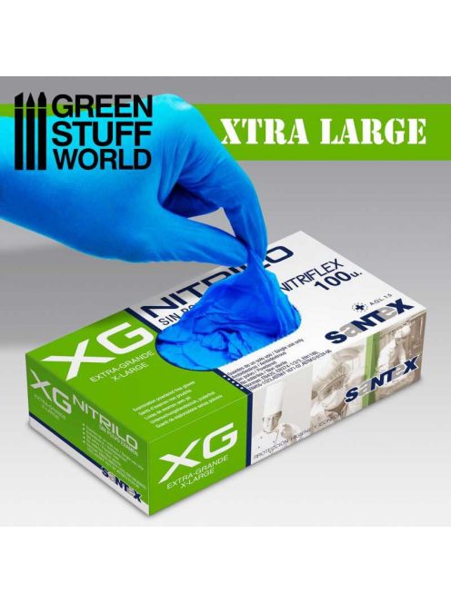 Green Stuff World - Blue Nitrile Gloves - Extra Large 100 pcs