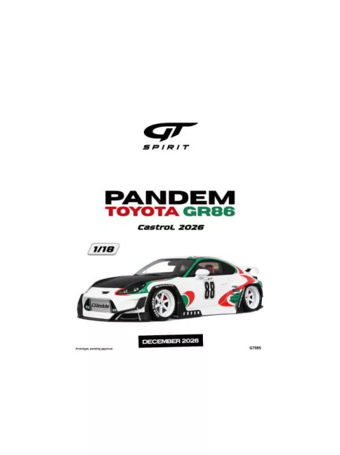 GT Spirit - 2026 Pandem Toyota GR86 Castrol *Resin serie* white/green/red
