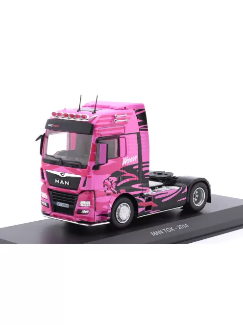 Hachette - 1:43 MAN TGX Truck "Woman Trucker" Pink 2014 (Base Plate and Blister Boxed)