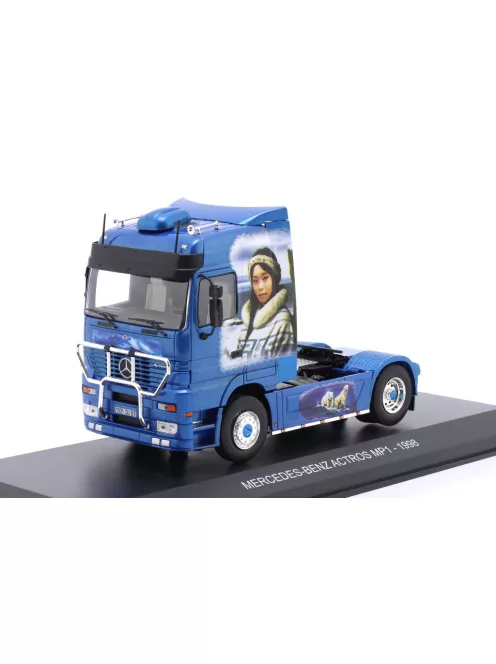 Hachette - 1:43 Mercedes-Benz Actros MP1 Truck Blue / Eskimo Arctic Airbrush 1998 (Base Plate and Blister Boxed)