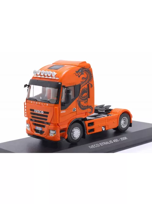 Hachette - 1:43 Iveco Stralis 500 Truck Orange/Decor 2008 (Base Plate and Blister Boxed)