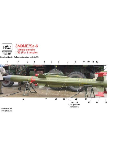 HAD models - 3M9ME/Sa-6 Missiles stencils 