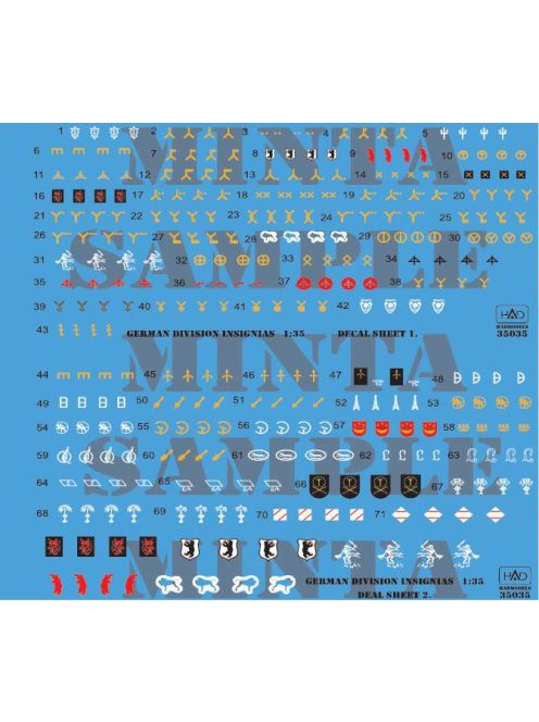 HAD models - German ww2  Division Symbols ( Dubble sheet) (decal code: 35035)